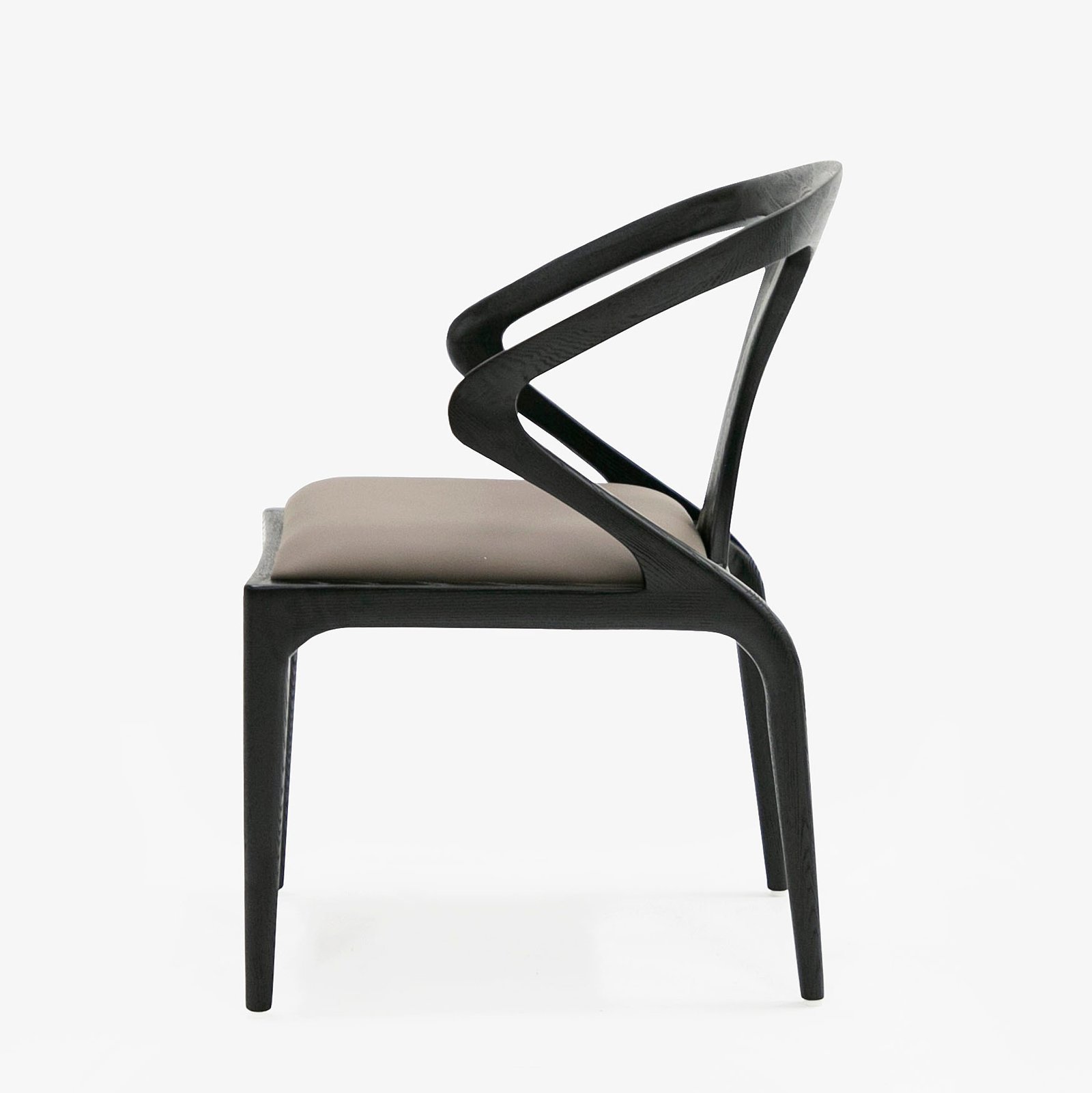Modrest Campbell - Silla de comedor moderna de mediados de siglo de fresno gris y negro - Image 2