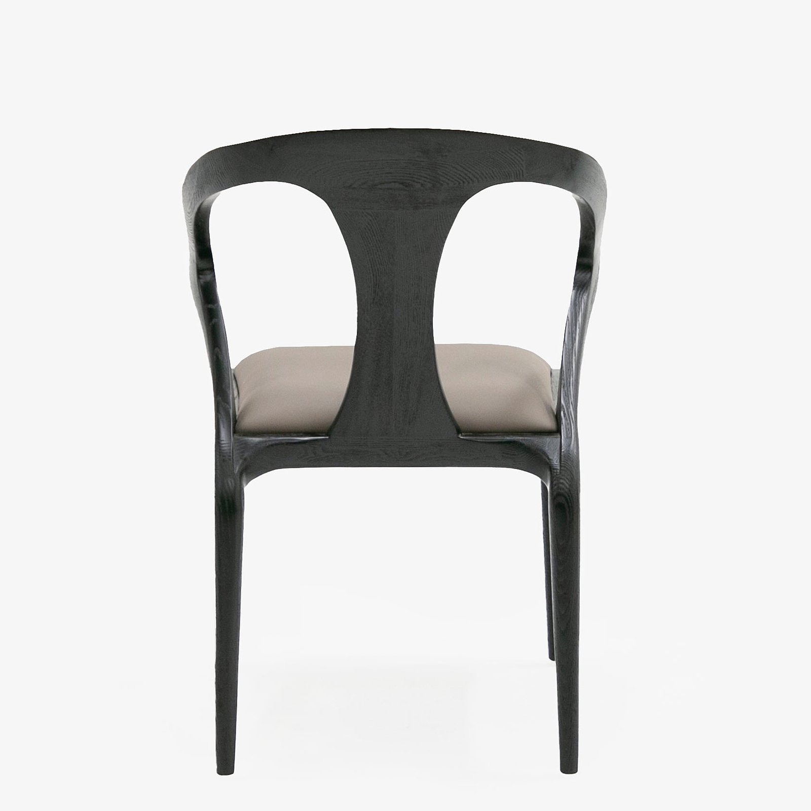 Modrest Campbell - Silla de comedor moderna de mediados de siglo de fresno gris y negro - Image 3