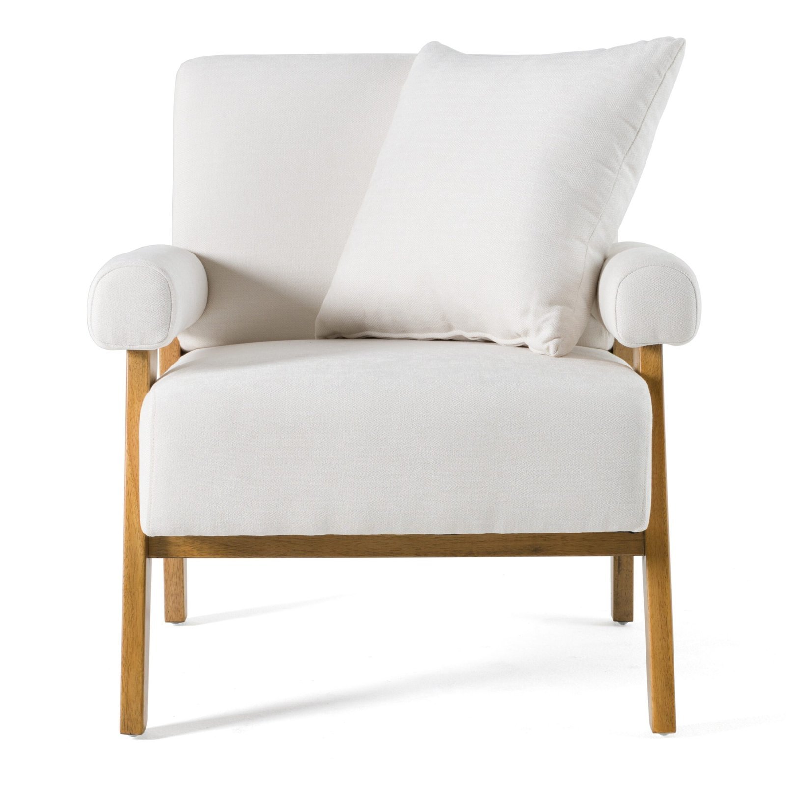 Modrest Cynthia - Tela blanca moderna + silla decorativa de madera