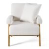 Modrest Cynthia - Tela blanca moderna + silla decorativa de madera - Image 2