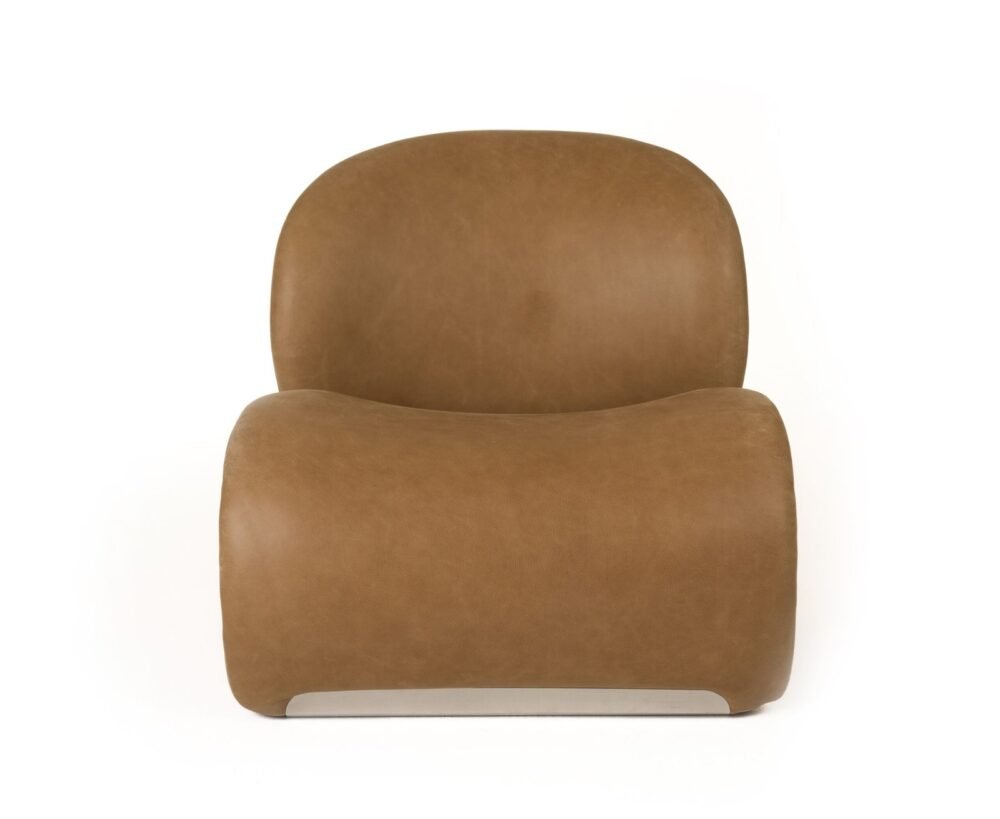 Modrest Donovan - Silla decorativa moderna de cuero marrón