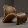 Modrest Donovan - Silla decorativa moderna de cuero marrón - Image 5
