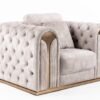 Divani Casa Dosie - Silla transicional de terciopelo beige - Image 2