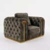Divani Casa Dosie - Silla transicional de terciopelo gris - Image 2