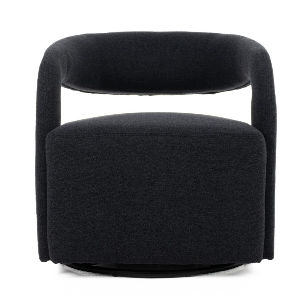 Modrest Dowsett - Silla decorativa giratoria moderna de tela negra