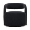 Modrest Dowsett - Silla decorativa giratoria moderna de tela negra