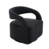 Modrest Dowsett - Silla decorativa giratoria moderna de tela negra - Image 3