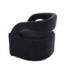 Modrest Dowsett - Silla decorativa giratoria moderna de tela negra - Image 4