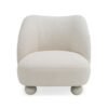 Divani Casa Duran - Silla decorativa contemporánea de tela blanca