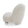 Divani Casa Duran - Silla decorativa contemporánea de tela blanca - Image 2