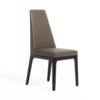 Modrest Encino - Silla de comedor moderna color chocolate color topo y madera (juego de 2)