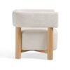 Modrest Fang - Silla decorativa moderna de madera y tela blanca - Image 3