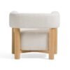Modrest Fang - Silla decorativa moderna de madera y tela blanca - Image 4