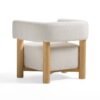 Modrest Fang - Silla decorativa moderna de madera y tela blanca - Image 5