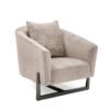 Modrest Forbis - Silla decorativa contemporánea de tela gris claro - Image 2