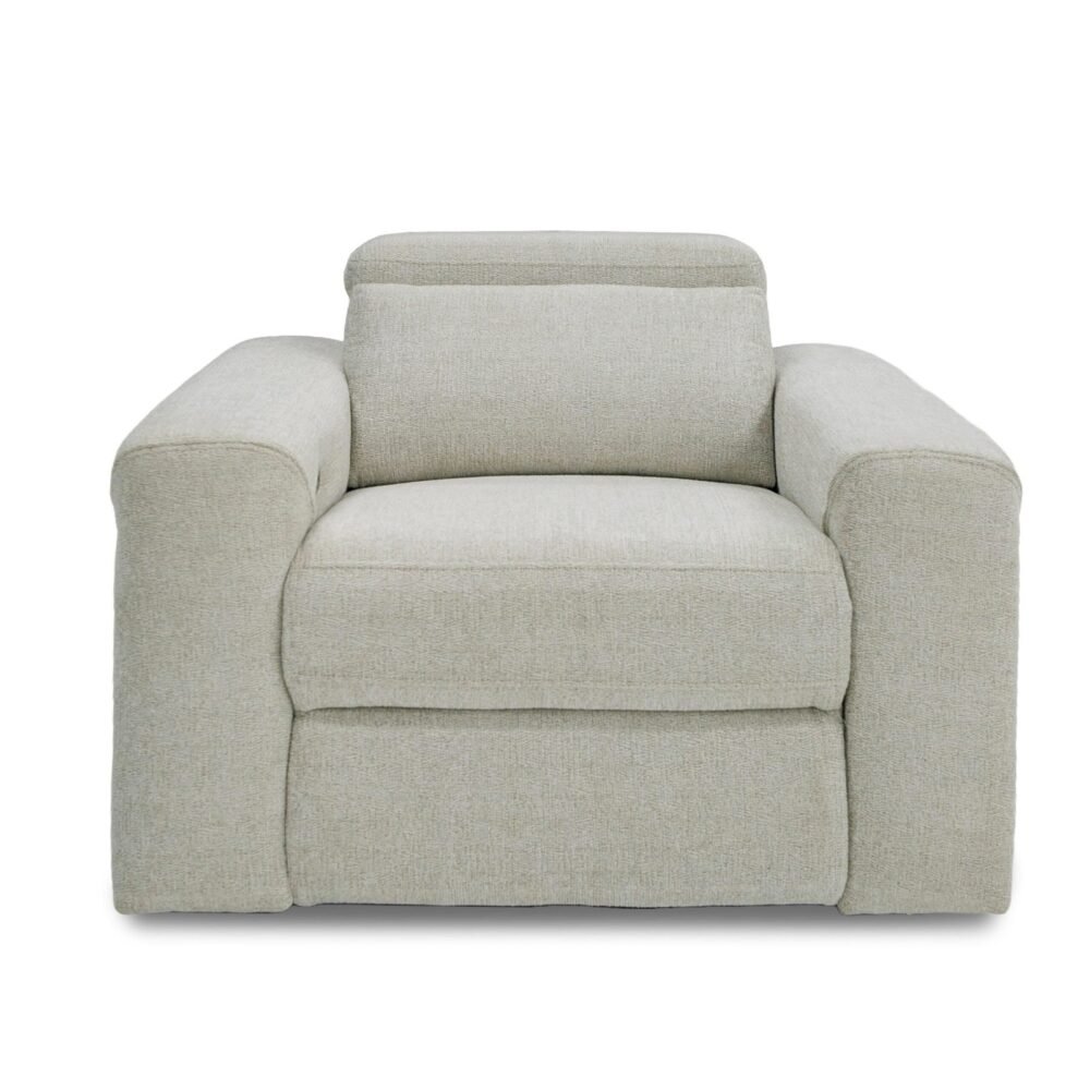 Divani Casa Gering - Silla reclinable eléctrica moderna de tela beige