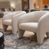 Modrest Halton - Silla decorativa moderna de tela beige - Image 5