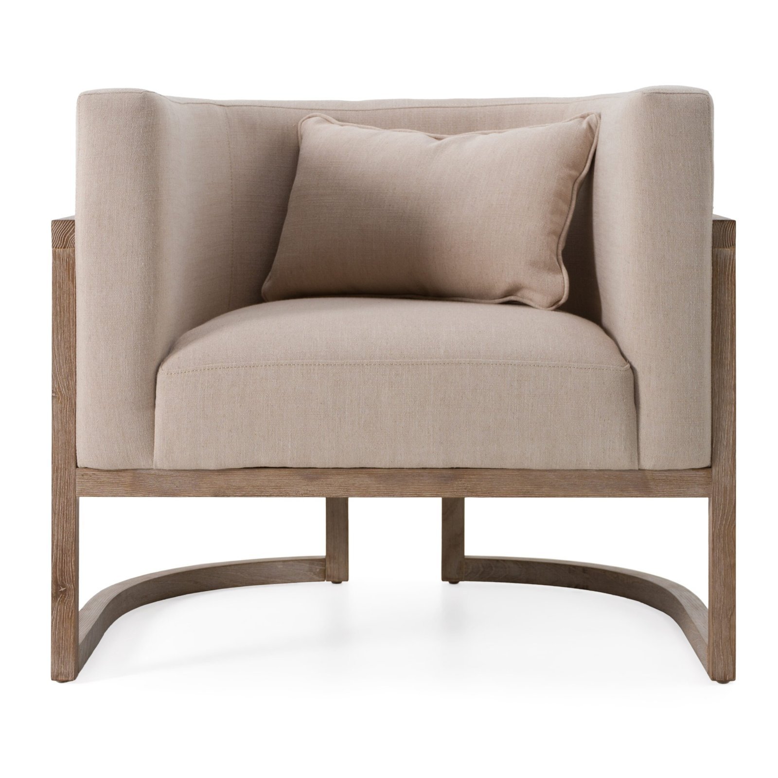 Modrest Haney - Tela gris moderna + Roble gris + Silla decorativa de ratán