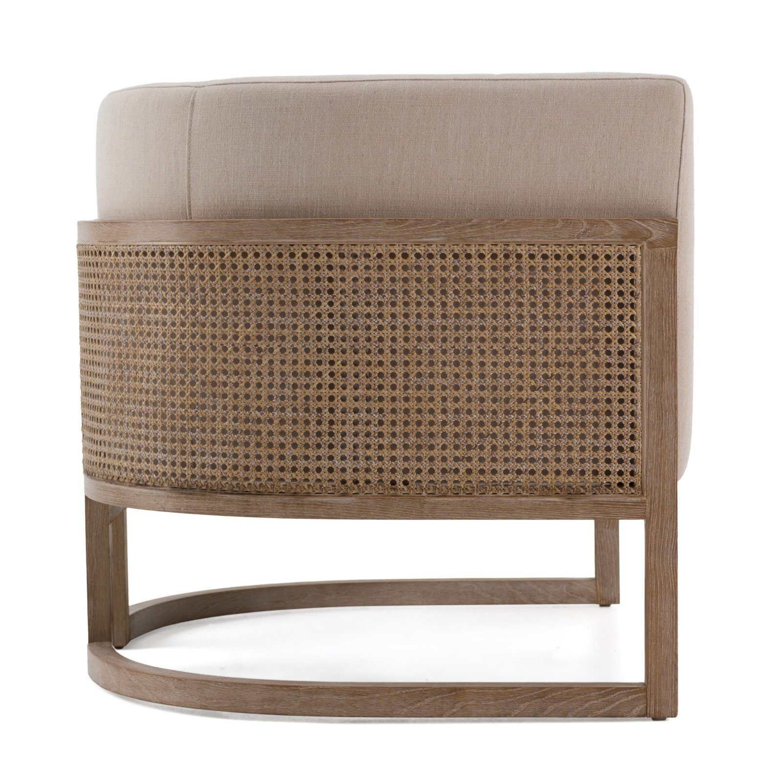 Modrest Haney - Tela gris moderna + Roble gris + Silla decorativa de ratán - Image 2