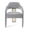Modrest Kasem - Silla de comedor moderna de tela gris + dorada