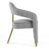 Modrest Kasem - Silla de comedor moderna de tela gris + dorada - Image 3