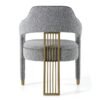 Modrest Kasem - Silla de comedor moderna de tela gris + dorada - Image 4