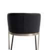Modrest Kravitz - Silla de comedor moderna de cuero vegano gris oscuro + latón antiguo - Image 3