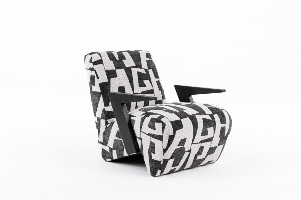 Modrest Leana - Silla decorativa moderna de tela en blanco y negro