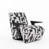 Modrest Leana - Silla decorativa moderna de tela en blanco y negro