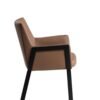 Modrest Leshay - Silla de comedor moderna de cuero vegano color camel oscuro + metal negro - Image 2