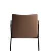 Modrest Leshay - Silla de comedor moderna de cuero vegano color camel oscuro + metal negro - Image 3