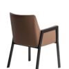 Modrest Leshay - Silla de comedor moderna de cuero vegano color camel oscuro + metal negro - Image 4