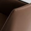 Modrest Leshay - Silla de comedor moderna de cuero vegano color camel oscuro + metal negro - Image 5