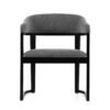 Modrest Maury - Tela gris moderna + Silla de comedor negra