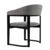 Modrest Maury - Tela gris moderna + Silla de comedor negra - Image 3