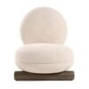 Modrest Minto - Silla decorativa contemporánea de tela color blanquecino