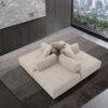 Divani Casa Mondo - Asiento modular moderno sin brazos de tela beige