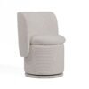 Divani Casa Norris - Silla de comedor giratoria moderna de tela color marfil