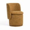 Divani Casa Norris - Silla de comedor giratoria moderna de tela mostaza
