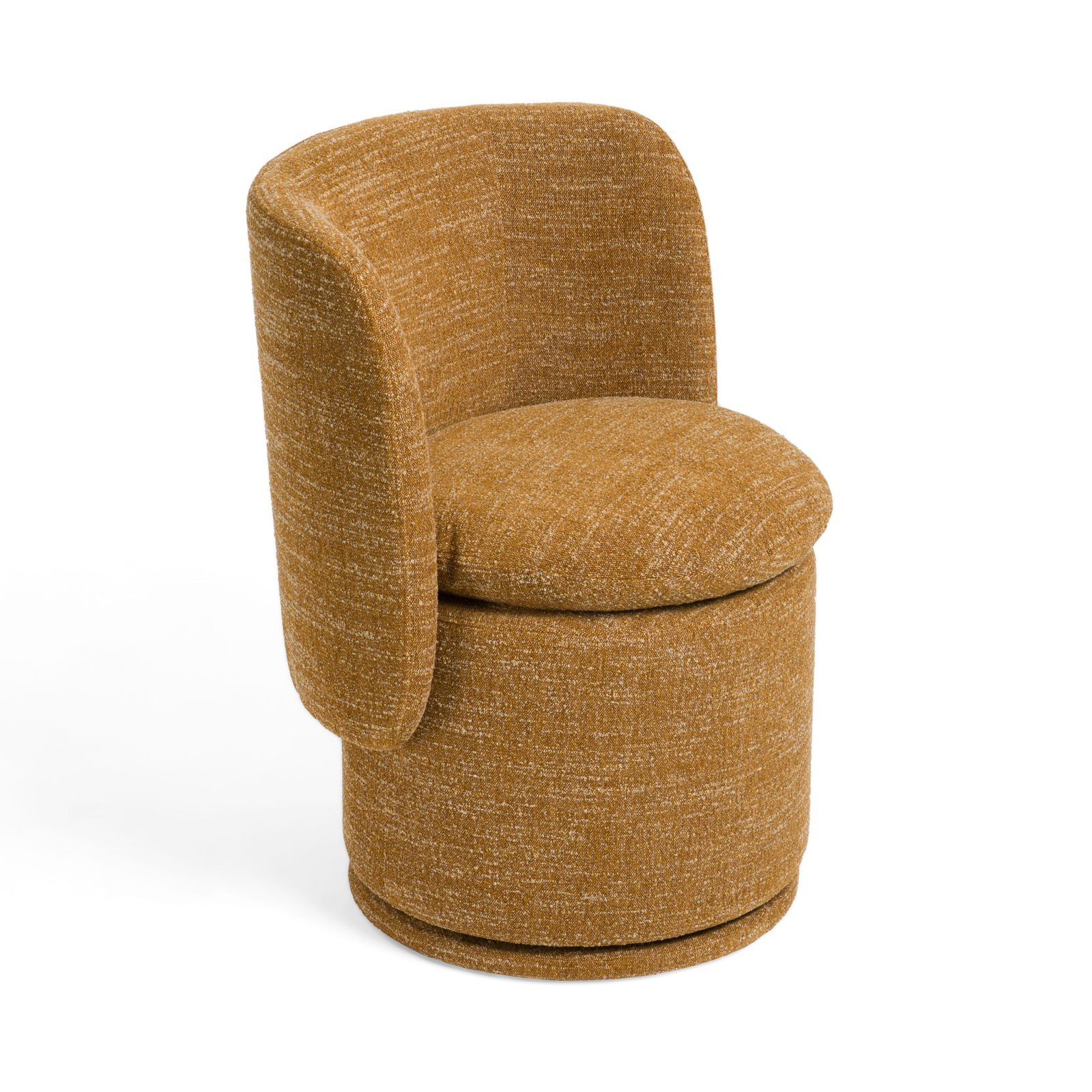 Divani Casa Norris - Silla de comedor giratoria moderna de tela mostaza - Image 2