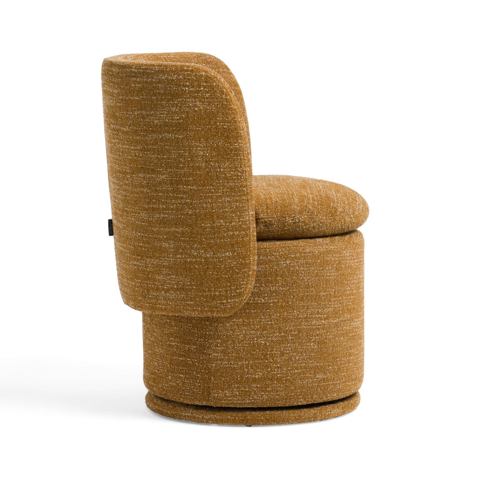 Divani Casa Norris - Silla de comedor giratoria moderna de tela mostaza - Image 3