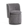 Divani Casa Norris - Silla de comedor giratoria moderna de tela gris oscuro