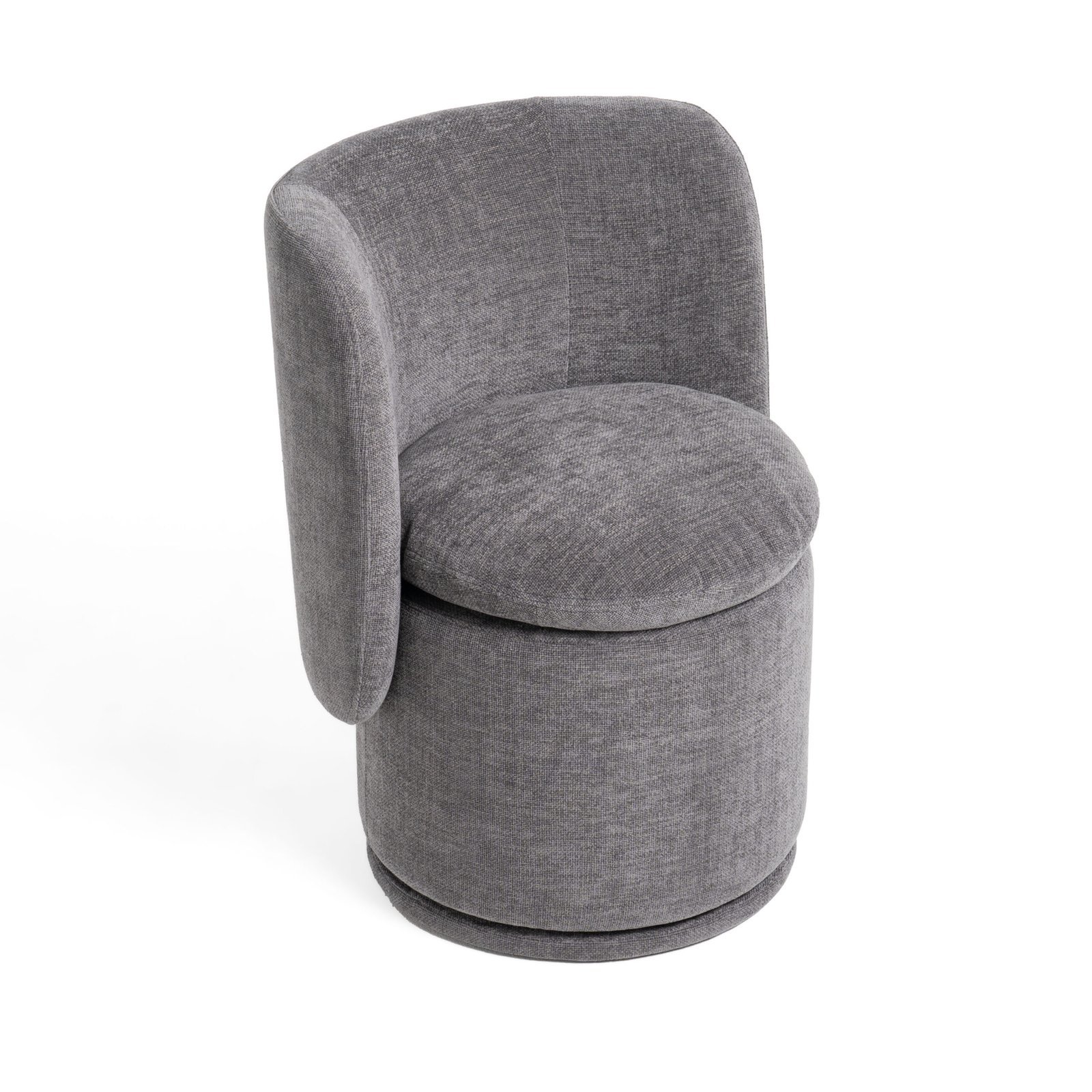 Divani Casa Norris - Silla de comedor giratoria moderna de tela gris oscuro - Image 2