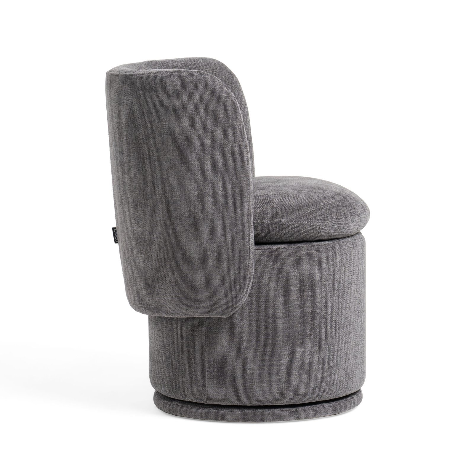 Divani Casa Norris - Silla de comedor giratoria moderna de tela gris oscuro - Image 3