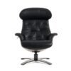 Modrest - Conjunto moderno de sillón y otomana Nowak en negro - Image 3