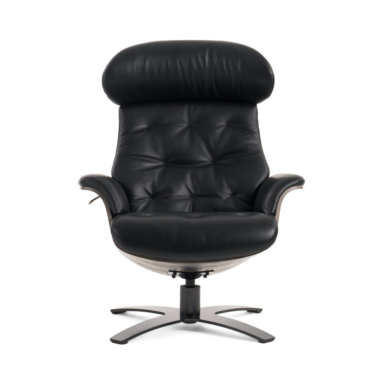 Modrest - Conjunto moderno de sillón y otomana Nowak en negro - Image 3