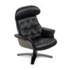 Modrest - Conjunto moderno de sillón y otomana Nowak en negro - Image 4