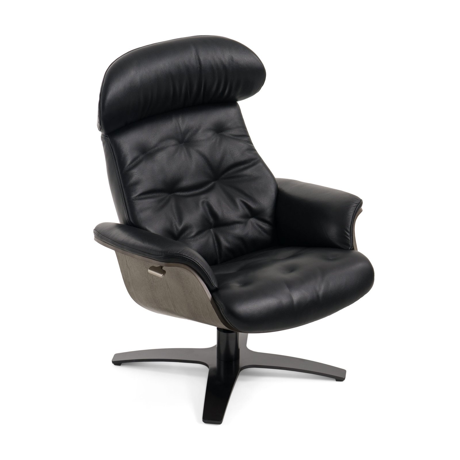 Modrest - Conjunto moderno de sillón y otomana Nowak en negro - Image 4