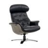 Modrest - Conjunto moderno de sillón y otomana Nowak en negro - Image 5