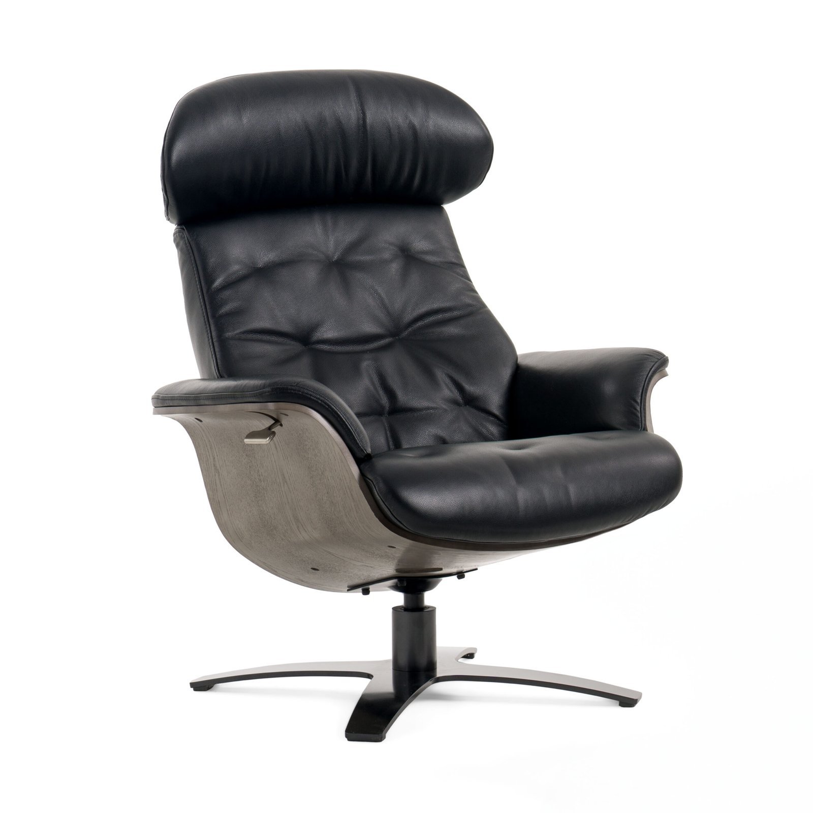 Modrest - Conjunto moderno de sillón y otomana Nowak en negro - Image 5